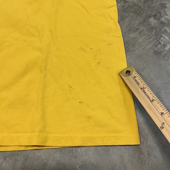 Vintage Polo Sport Ralph Lauren Shirt Yellow Y2K Spell Out USA Flag Fit Size XL - Picture 2 of 8